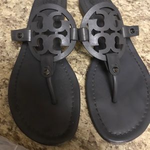 Tory Burch grey Miller sandals 9.5